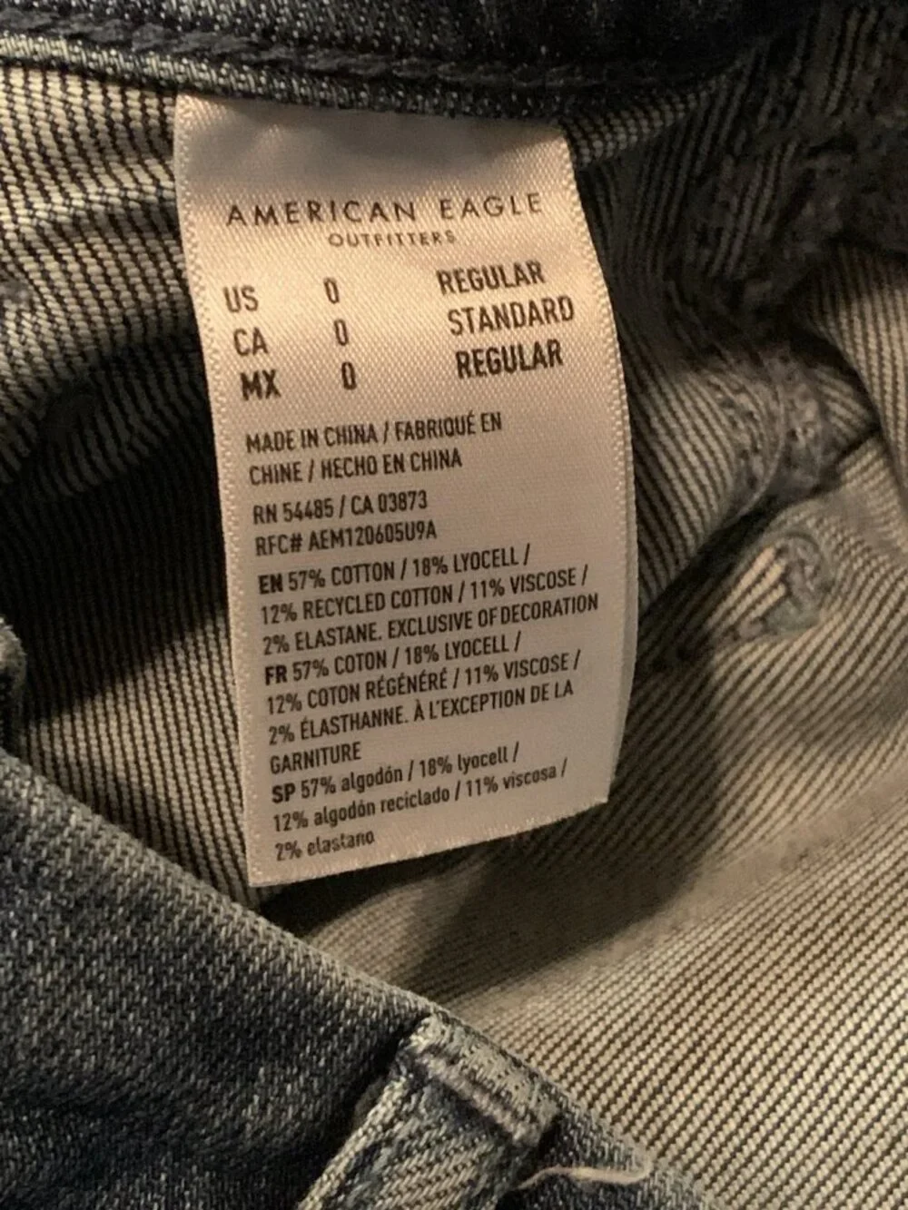 American Eagle Curvy Super High Rise Jeans Womens 0 -26x31 Blue Baggy Wide Leg
